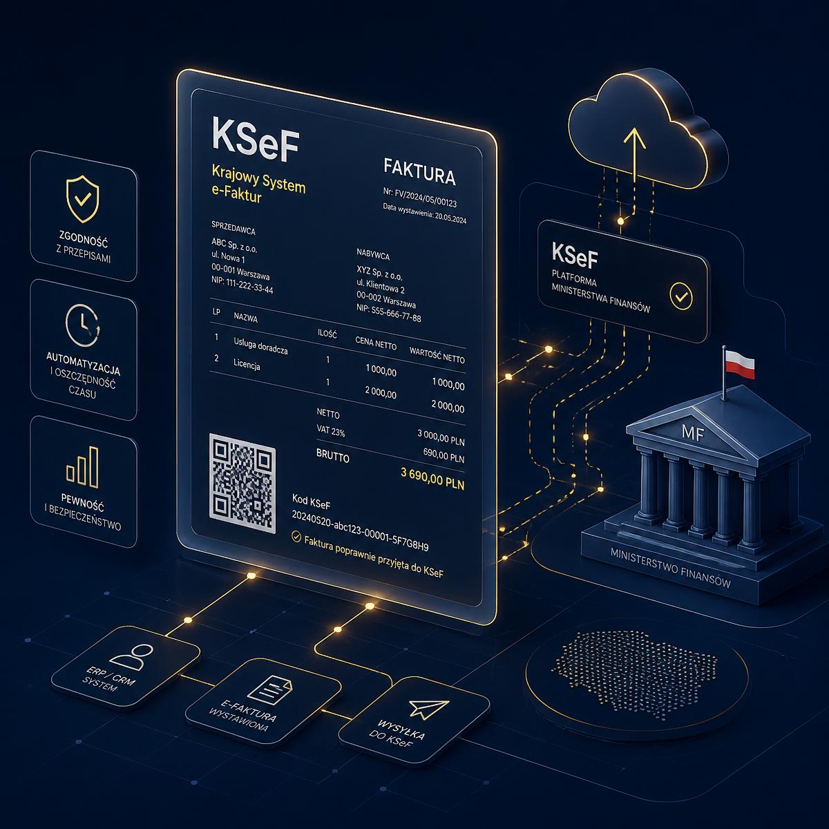 Ilustracja Krajowego Systemu e-Faktur (KSeF)